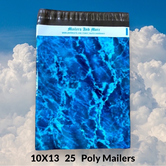 MAILERSNAMORE Other - ( Quantity 25 10x13 ) Blue Water Marble Ice Poly Mailers Bag Shipping Envelope